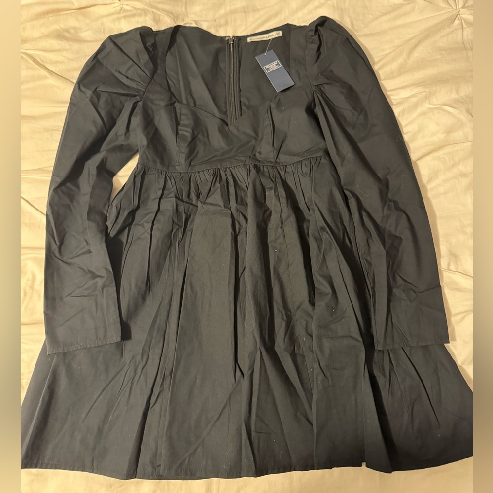 Abercrombie Long-Sleeve Poplin Babydoll Mini Dress